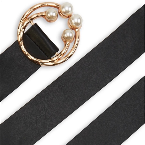 Buckle Ring Faux Pearl Belt - Picture 2 of 2